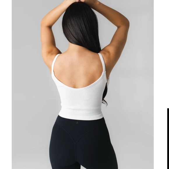 Vitality White Ribbed Tank Top - Picture 2 of 3